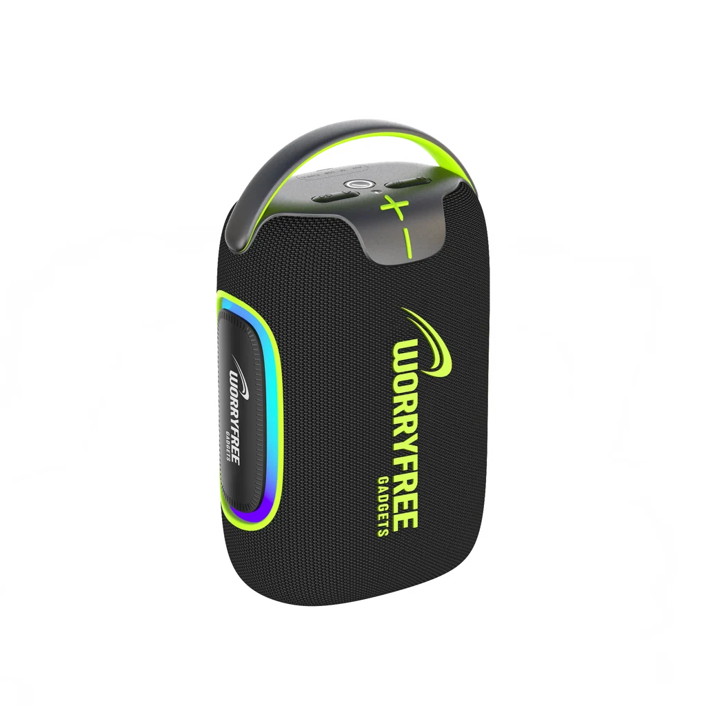 WORRYFREE 50W Bluetooth Speaker with RGB Lights & Carry Handle