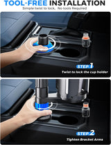 2-in-1 Tablet Cup Holder Mount, Extra Drink Holder for Car Truck iPad Stand