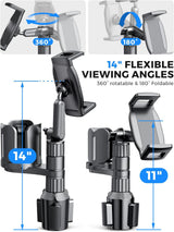 2-in-1 Tablet Cup Holder Mount, Extra Drink Holder for Car Truck iPad Stand