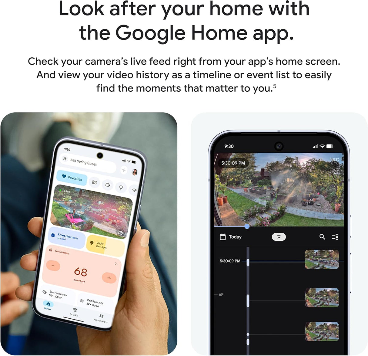 Google Nest Cam Outdoor (Wired, 2nd Gen) - Security Camera with 2K Video and Gemini, Night Vision, 2-Way Audio - Works with Google Home - 2025 Model