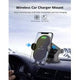 Automatic Clamping 10W Wireless Fast Charge Long Dashboard, Windshield, & Air Vent Car Holder Mount