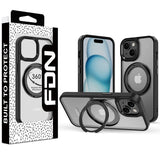 FDN RingRound 360° Kickstand Case w/ MagSafe for Apple iPhone 15 - Black