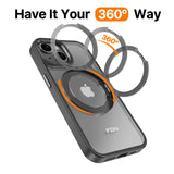 FDN RingRound 360° Kickstand Case w/ MagSafe for Apple iPhone 15 - Black