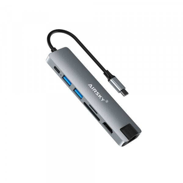 7 in 1 USB C Docking Station: 4K*2K HD, USB3.0/2.0, SD/TF, USB C PD