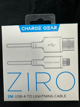 CHARGE GEAR ZIRO 2M USA-A TO LIGHTNING CABLE