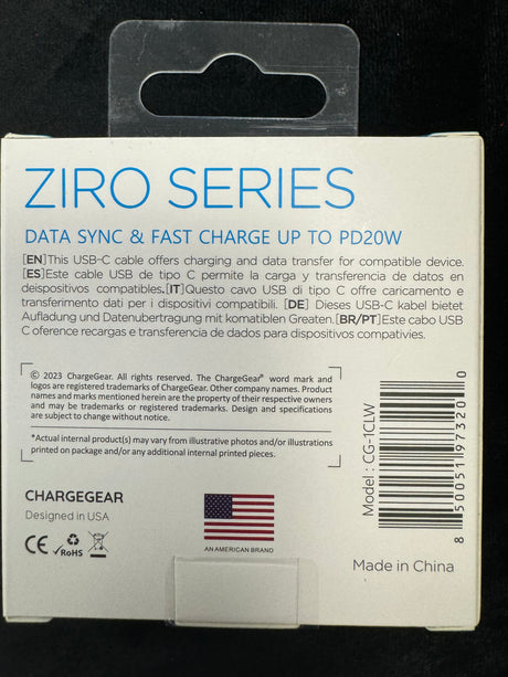CHARGE GEAR ZIRO USA-C TO LIGHTNING CABLE