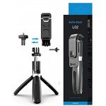 Heavy Duty 3 in 1 Aluminum Wireless Bluetooth Extendable Selfie Stick with Tripod Stand (Black)