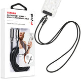 MyBat Tether Crossbody Strap + USB-C Charging Cable – 4FT