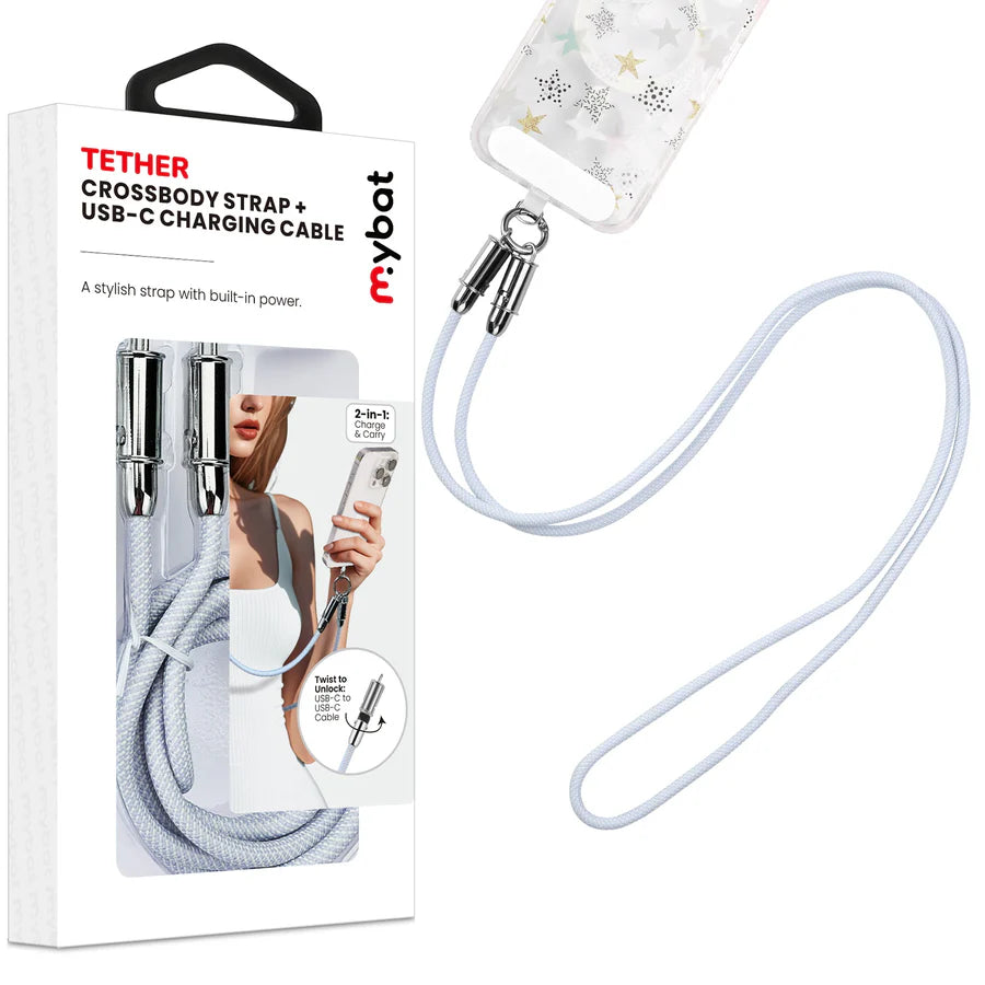 MyBat Tether Crossbody Strap + USB-C Charging Cable – 4FT