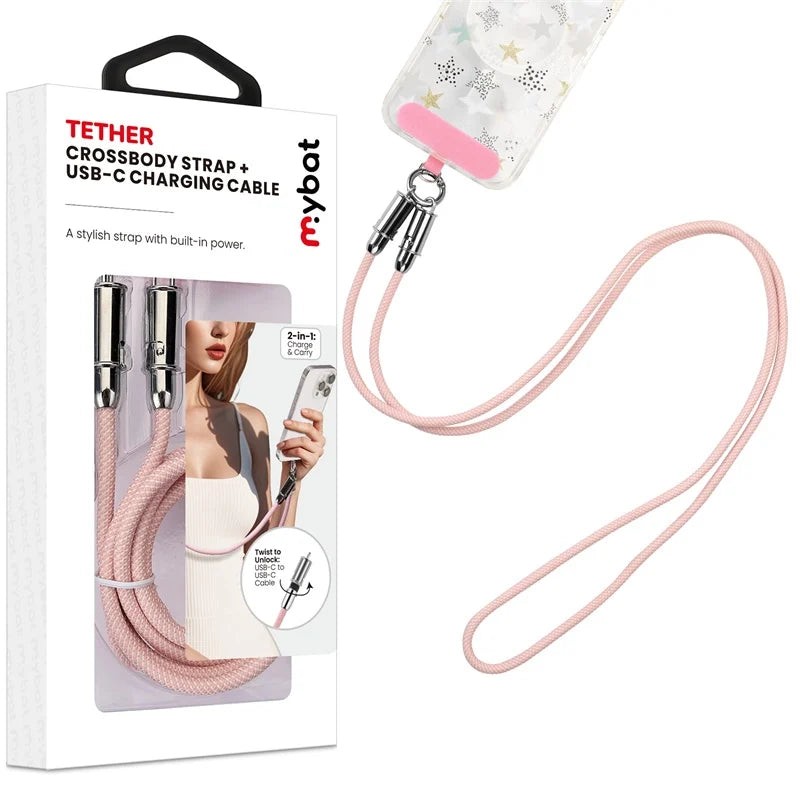 MyBat Tether Crossbody Strap + USB-C Charging Cable – 4FT