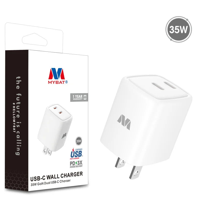 MyBat 35W GaN Dual USB-C Charger – White