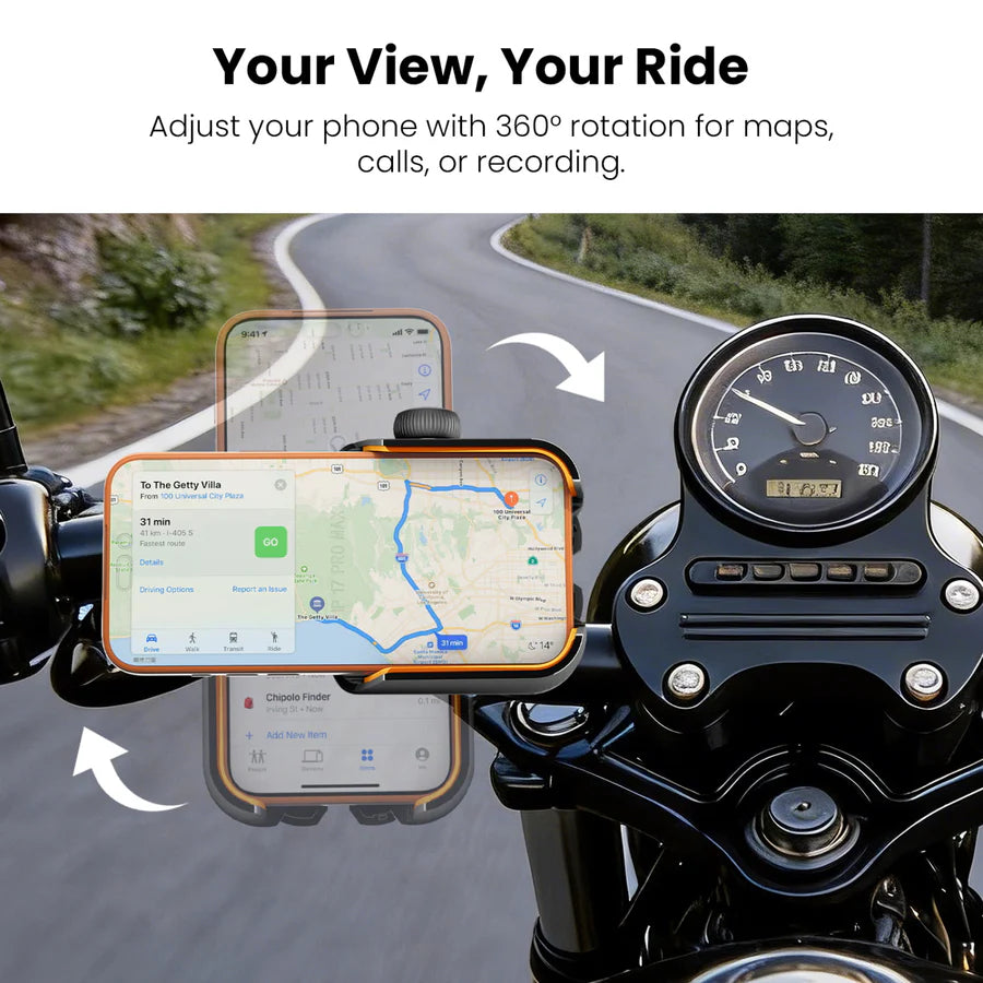 MyBat RideLock Motorcycle Phone Mount and Phone Holder for Bikes - Black