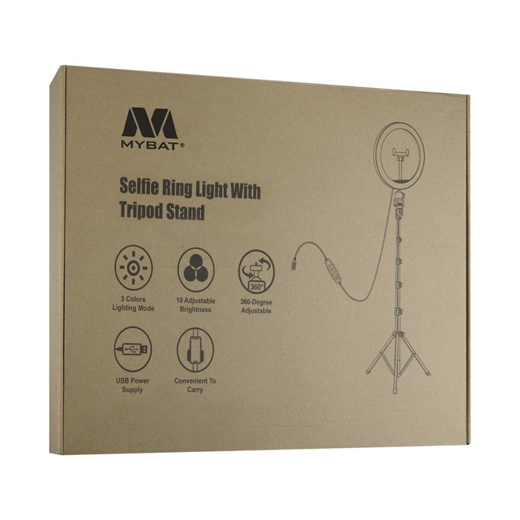 MyBat 10″ Selfie Ring Light with Tripod Stand – Black