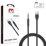 Cable de audio macho de 3,5 mm - 4 PIES - Negro