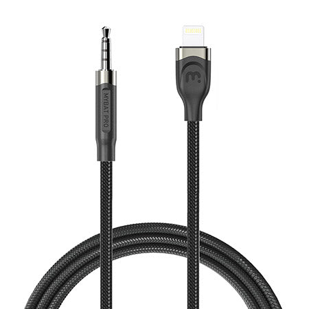 Cable de audio MyBat Pro MFi Lightning a macho de 3,5 mm - 4 pies - Negro