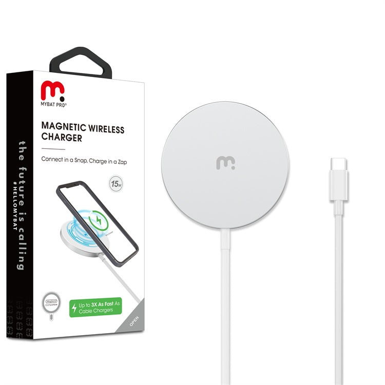 MyBat Pro Magnetic Wireless Charger for iPhone 14 Series – Silver