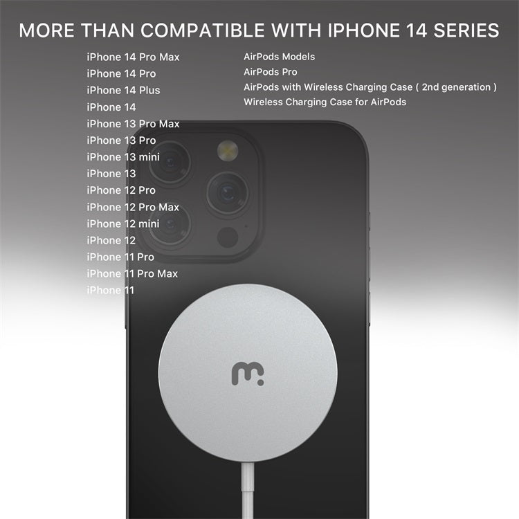 MyBat Pro Magnetic Wireless Charger for iPhone 14 Series – Silver