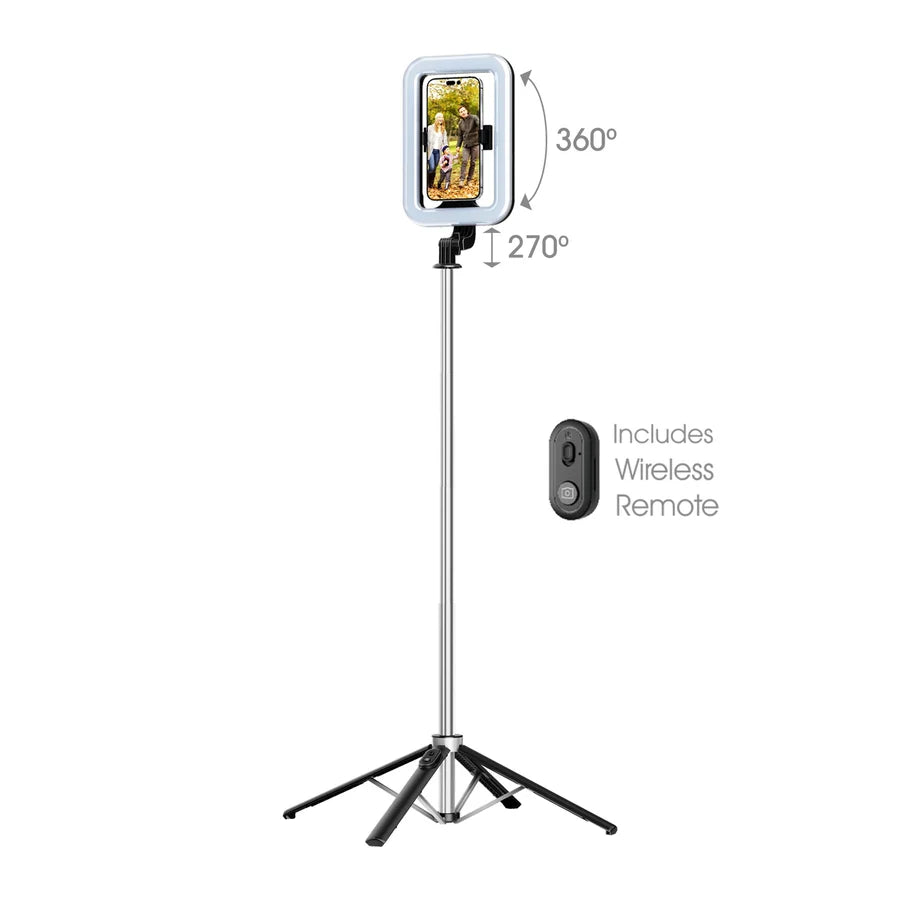 MyBat Pro Spotlight Tripod Stainless Steel Stand with LED Light - Silver