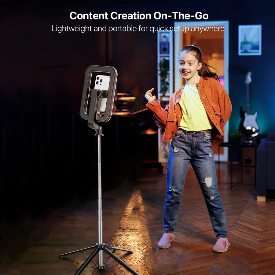 MyBat Pro Spotlight Tripod Stainless Steel Stand with LED Light - Silver