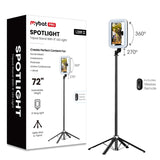 MyBat Pro SpotLight Tripod Stand with 9″ LED Light – Black