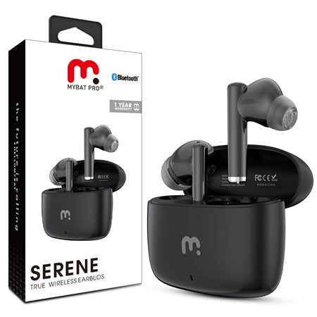 Fones de ouvido sem fio MyBat Pro Serene True com estojo de carregamento - preto