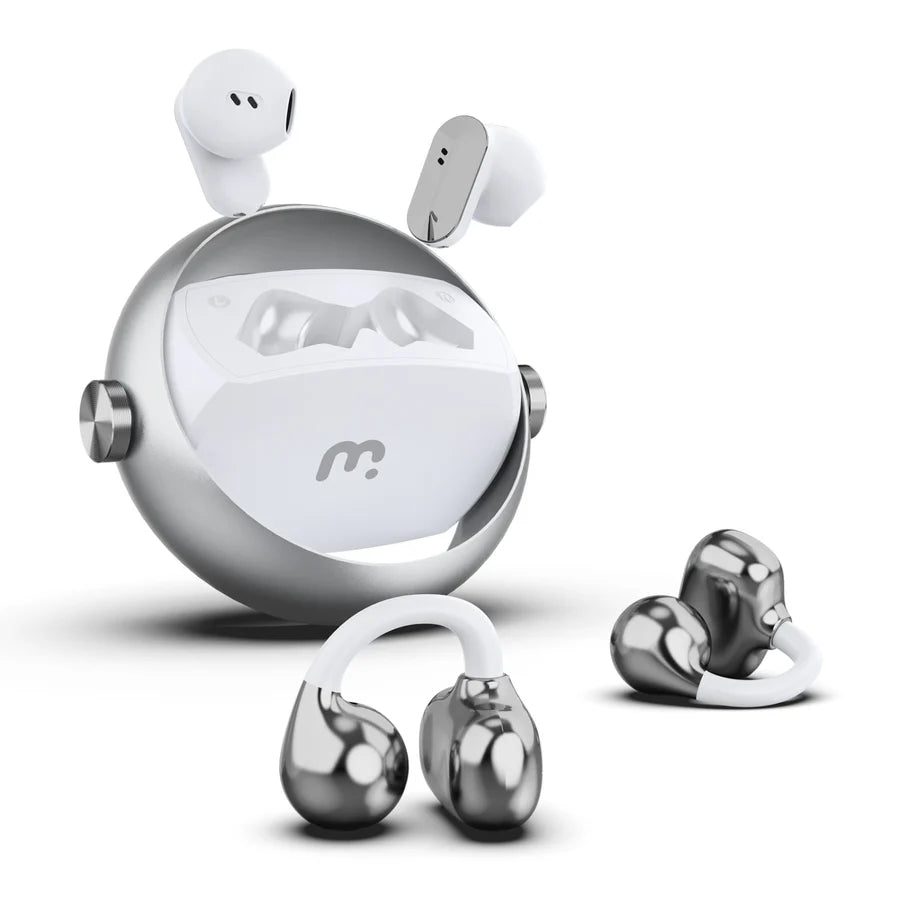 MyBat Pro Revolver 2-in-1 Clip-On & In-Ear Earbuds + Rotating Case - White