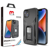 MyBat Pro Antimicrobial Stealth Series (with Stand) for Apple iPhone 17e / 16e / 14 / 13 - Black / Black