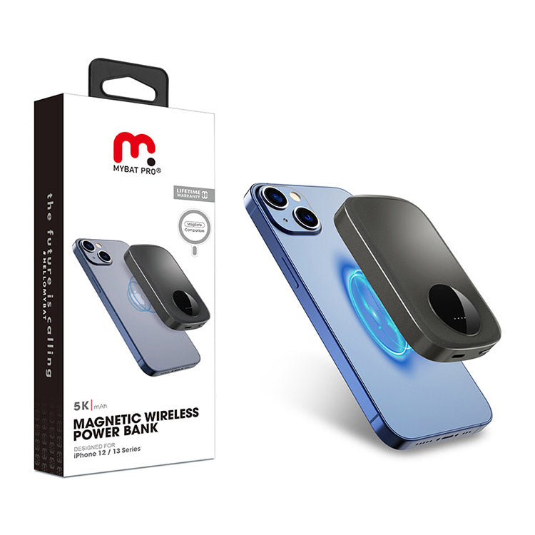 MyBat Pro 5000mAh Magnetic Wireless Power Delivery Power Bank for Apple iPhone 12 / 13 Series (20W) – Gray