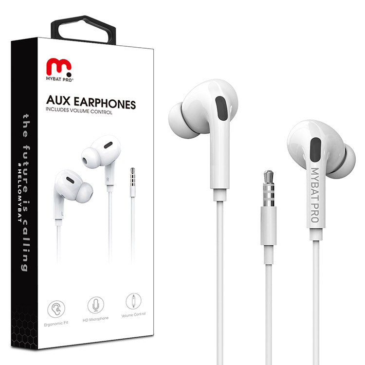 MyBat Pro Wired Stereo Handsfree w/ 3.5mm Mic – White