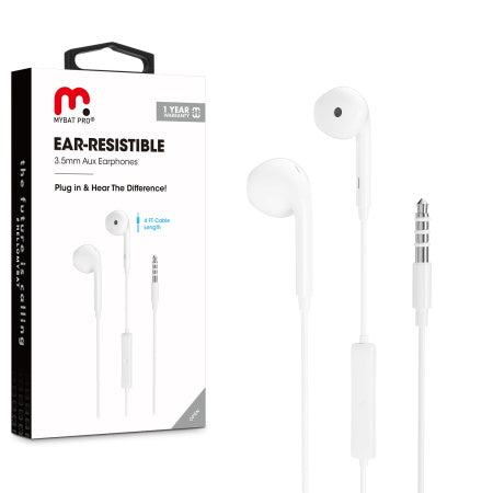 MyBat Pro 3.5mm Mic Wired Stereo Handsfree - White