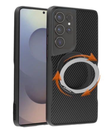 Premium Quality Magnetic Protective Case with 360 Rotating Ring Stand for Galaxy S24 Ultra