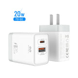 Universal Fast Dual Ports Charger with USB-C to USB-C Cable QC 3.0 PD20W