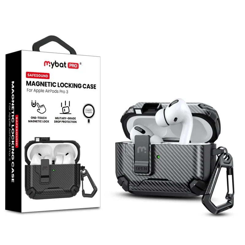MyBat Pro SafeSound Magnetic Locking AirPods Case for Apple AirPods Pro 3 with Wireless Charging Case