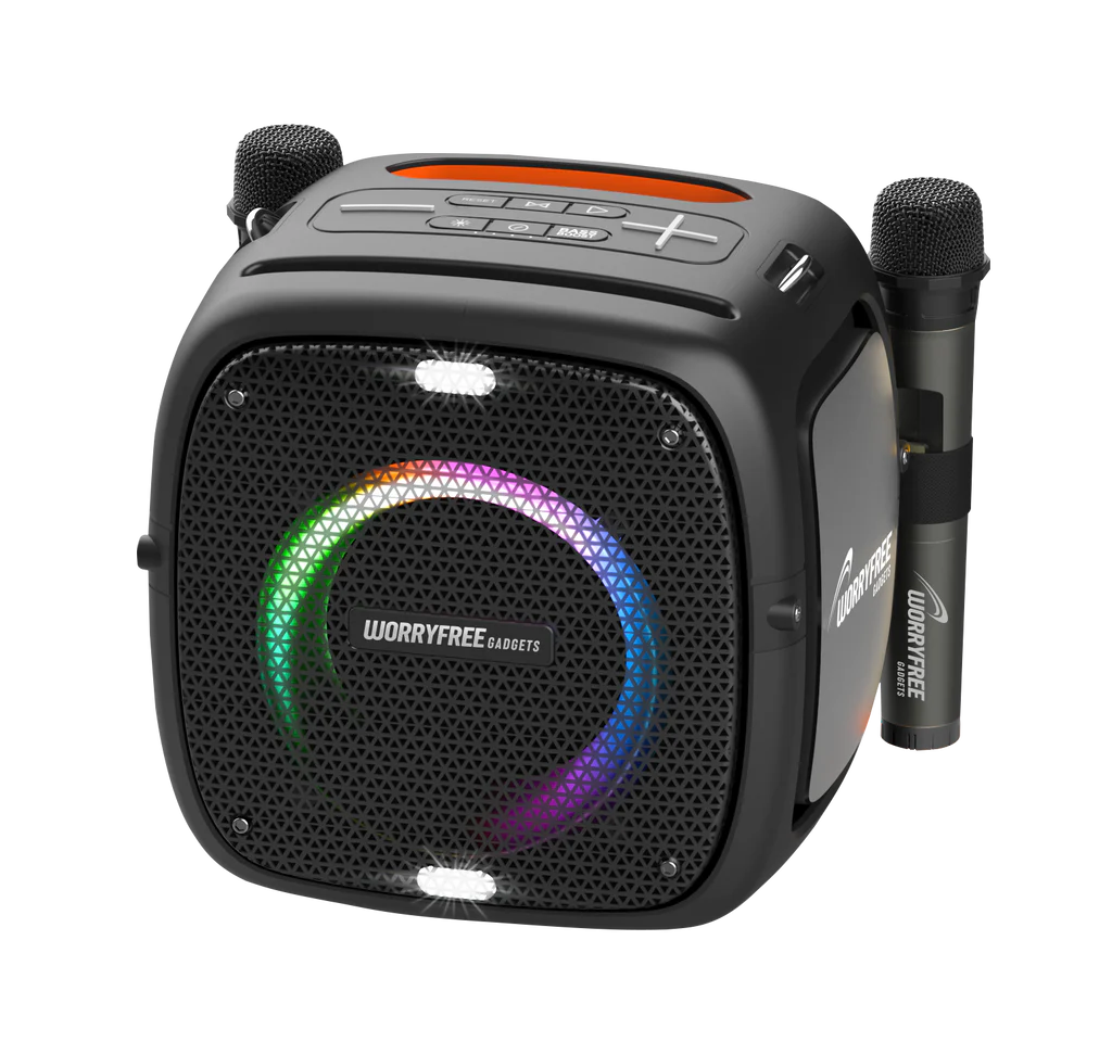 80W Portable Bluetooth Speaker with Two Microphones