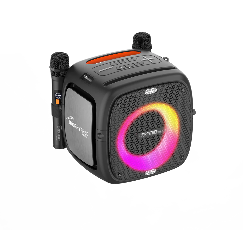 80W Portable Bluetooth Speaker with Two Microphones