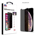 Protetor de tela de vidro temperado MyBat Privacy (2,5D) para Apple iPhone 11 Pro Max / XS Max - Fumaça Transparente