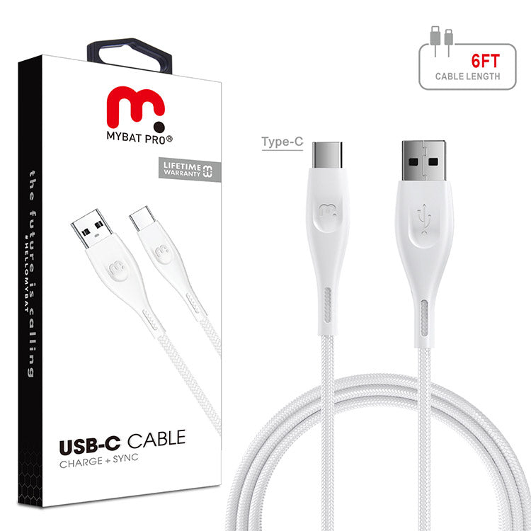 Cable de carga rápida de aleación de zinc MyBat Pro USB-A a USB-C - 4 pies - Negro