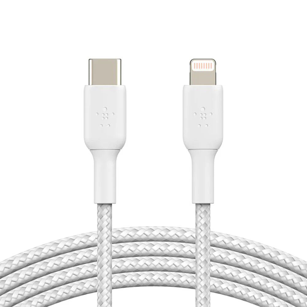 Belkin Boostcharge Braided USB-C To Lightning 2M/6.6' Cable - White