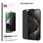 MyBat Privacy Tempered Glass Screen Protector (2.5D) for Apple iPhone 15 Pro (6.1) - Clear