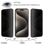 Protetor de tela de vidro temperado MyBat Privacy (2,5D) para Apple iPhone 15 Pro (6.1) - Transparente