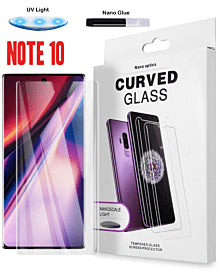 Galaxy Note 10 Full Glue Tempered Glass w/ Nano Liquid & Install Kit & UV Light (Case Friendly / 3D Curve / 1 Piece)