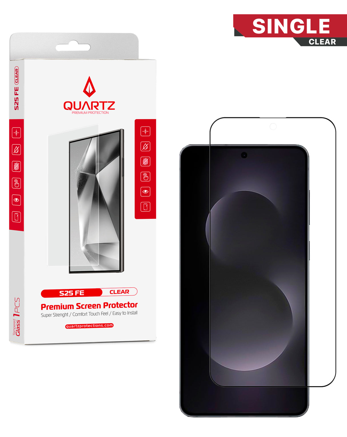 QUARTZ Clear Tempered Glass for Galaxy S25 FE