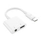 Adaptador de tomada de áudio USB-C MyBat Pro 2 em 1 - Branco