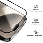 MyBat Pro QuickGuard Tempered Glass Screen Protector w/ Installation Tray for Apple iPhone 15 Pro (6.1) - Black