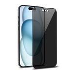 Protector de pantalla de vidrio templado de cobertura total MyBat Pro Privacy para Apple iPhone 15 (6.1) - Negro