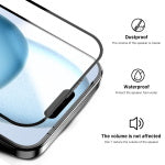 Protector de pantalla de vidrio templado MyBat Pro QuickGuard con bandeja de instalación para Apple iPhone 15 (6.1) - Negro