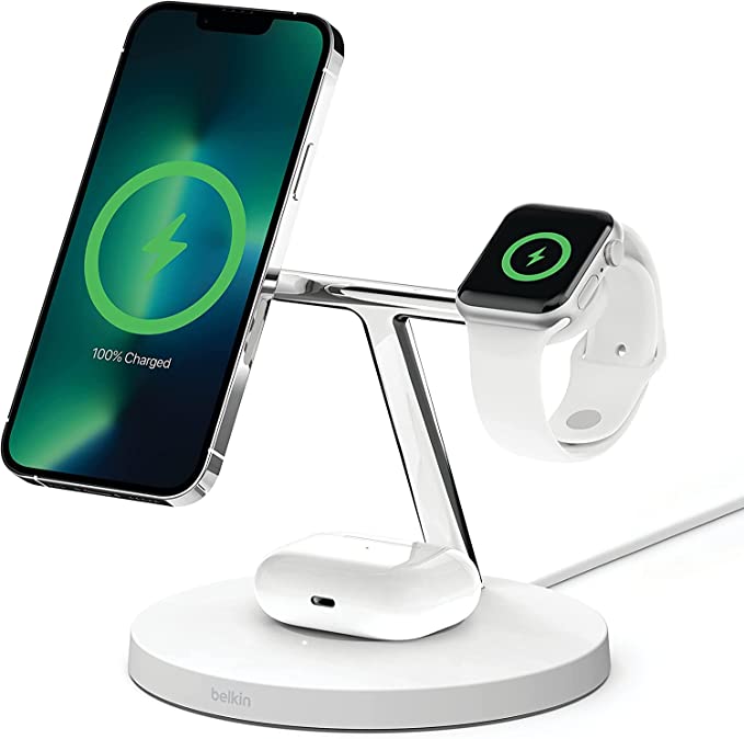 BELKIN 3-IN-1 WIRELESS CHARGER-WHITE : 15W