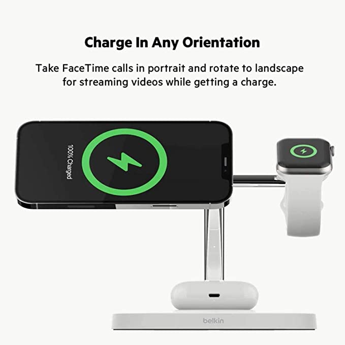BELKIN 3-IN-1 WIRELESS CHARGER-WHITE : 15W