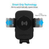 NAZTECH Smart Grip 15W sem fio de carregamento rápido suporte para ventilação + painel + pára-brisa preto
