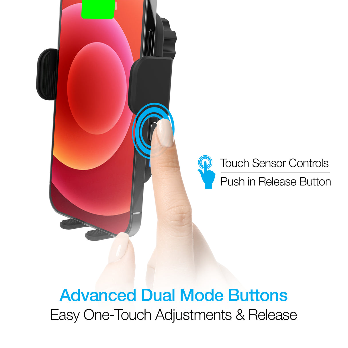 NAZTECH Smart Grip 15W Wireless Fast Charging Mount Vent + Dashboard + Windshield Black
